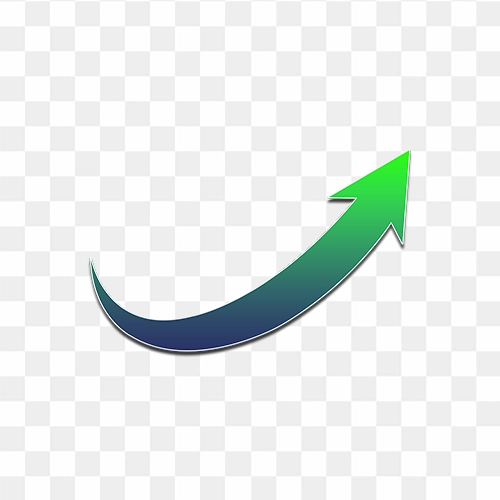 UP arrow gradient png image with transparent background